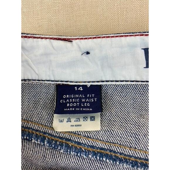 Lands End Womens Original Fit Classic Waist Boot Leg Denim Blue Jeans Size 14 - Picture 6 of 8
